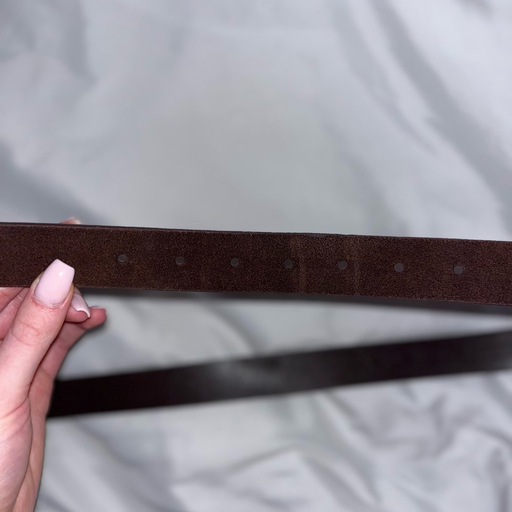 Madewell XS Suede Brown Leather Belt with Gold Buckle. Essential Accessory - Picture 9 of 14